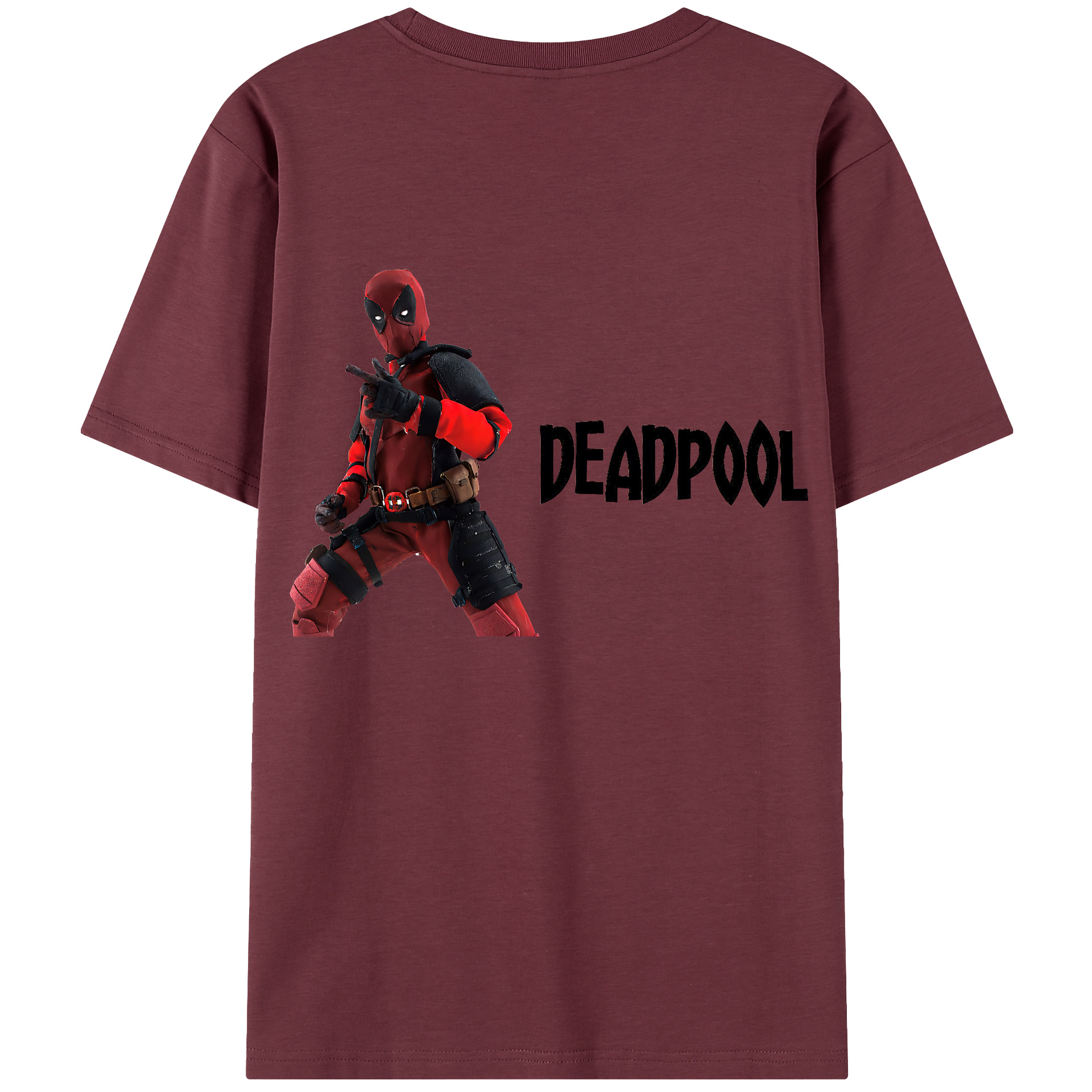 （画像用） Deadpool デッドプール 綿100％半袖Tシャツ（背面プリント）